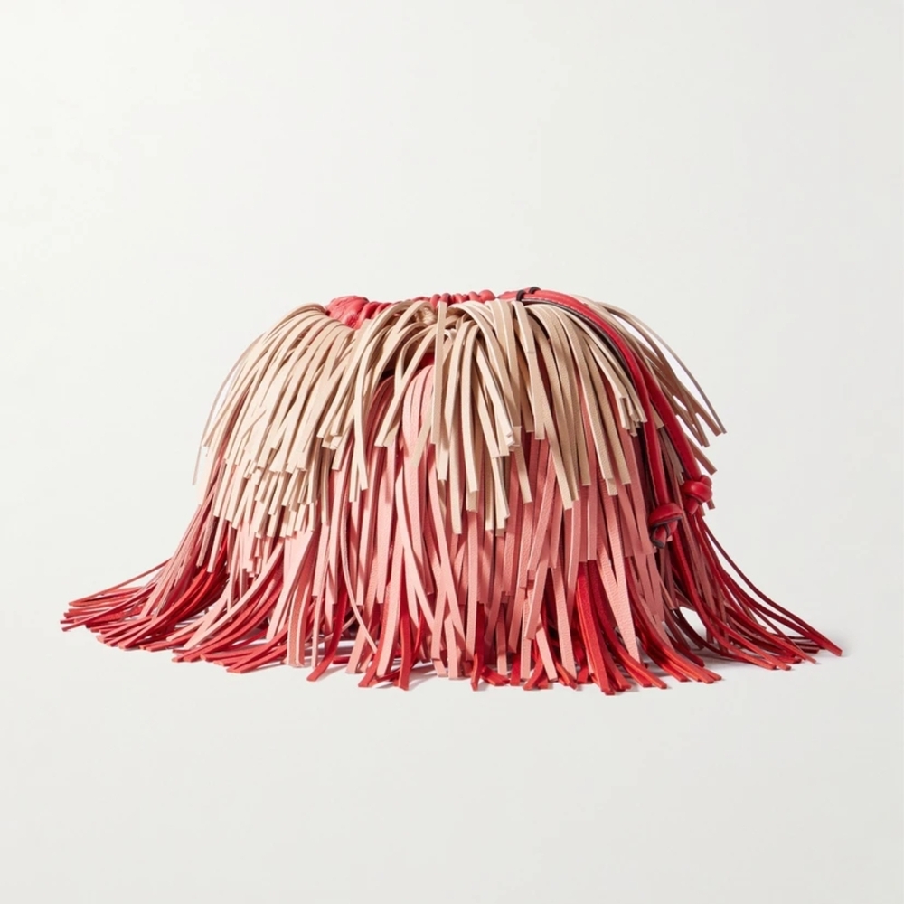 Zimmermann Unique Purse Coral Pink Fringe Crossbody Bag - Picture 13 of 16